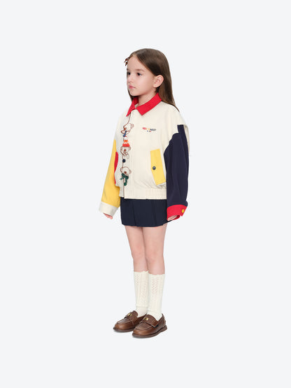 13DE MARZO BabyBear Placket Color Block Jacket