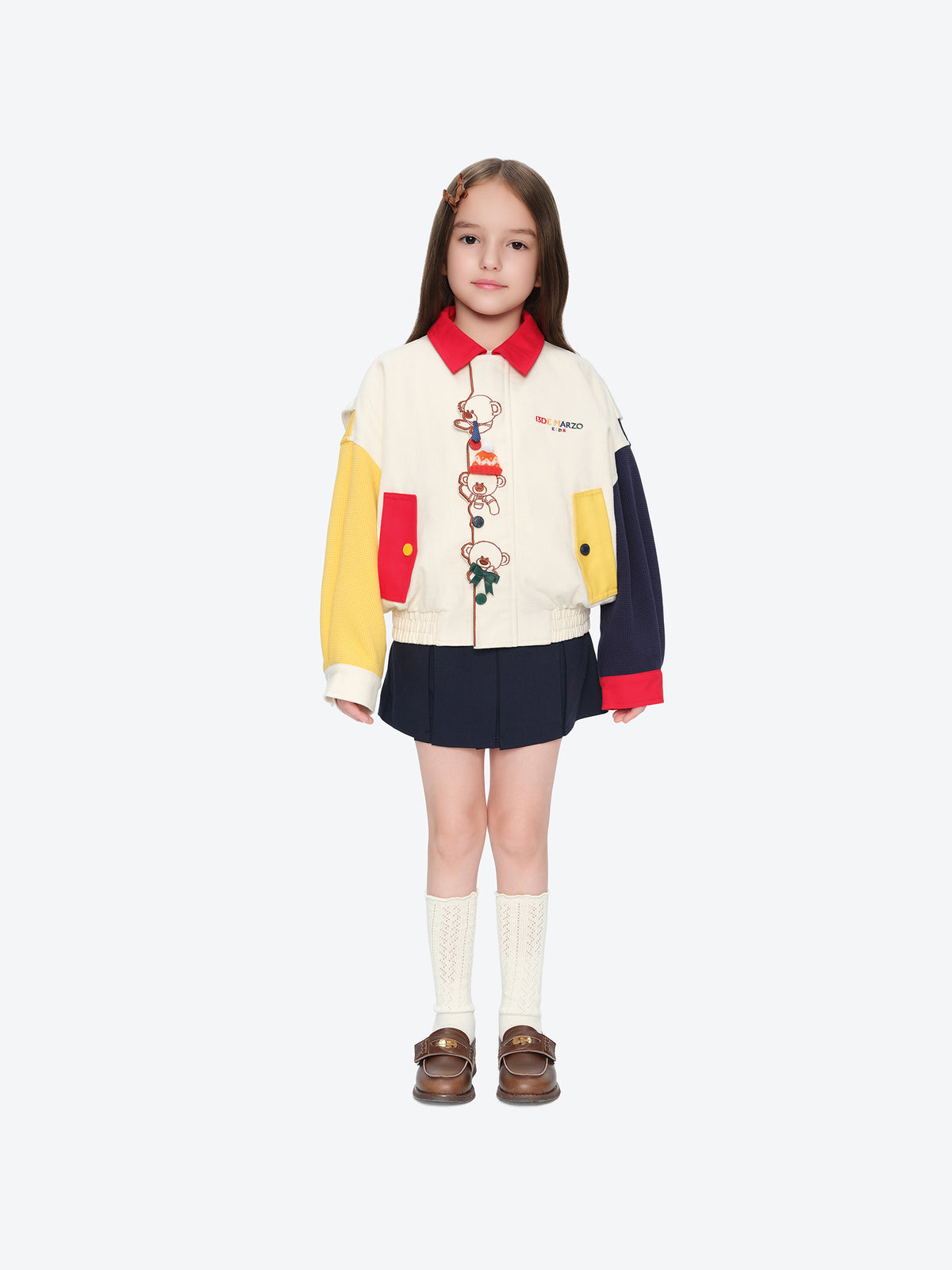 13DE MARZO BabyBear Placket Color Block Jacket