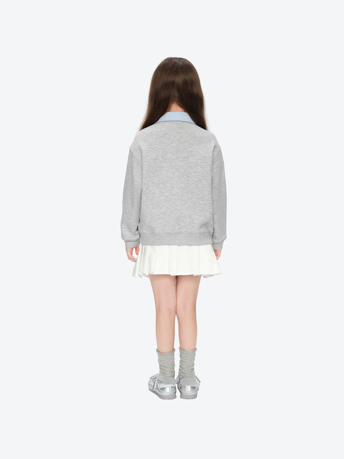 13DE MARZO Sled BabyBear Polo Collar Sweatshirt Grey