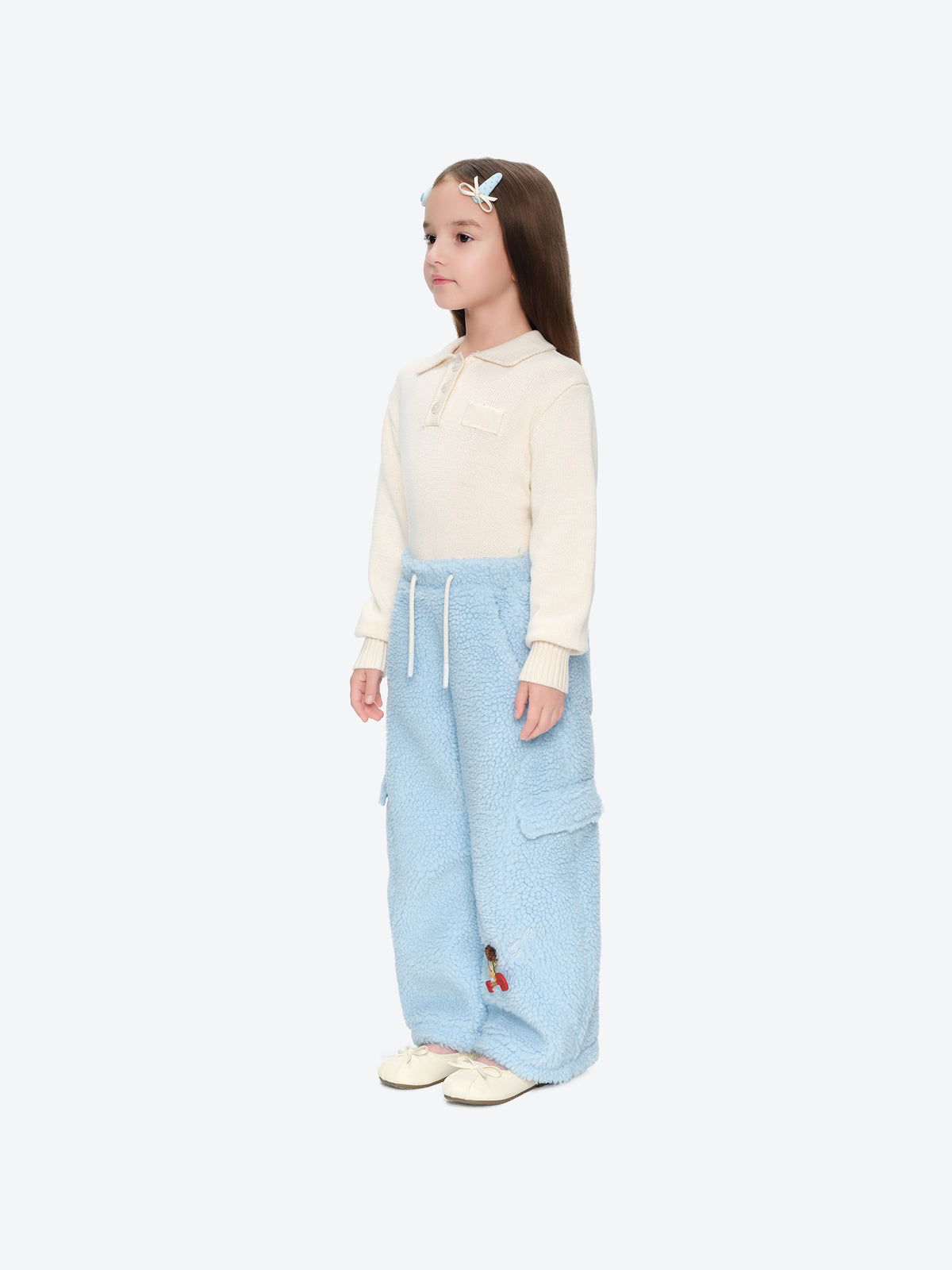 13DE MARZO Snow BabyBear Patch Sweatpants Blue