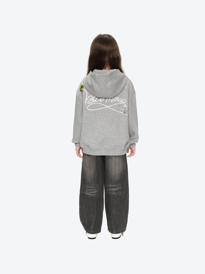 13DE MARZO Snow BabyBear Hooded Cardigan Grey