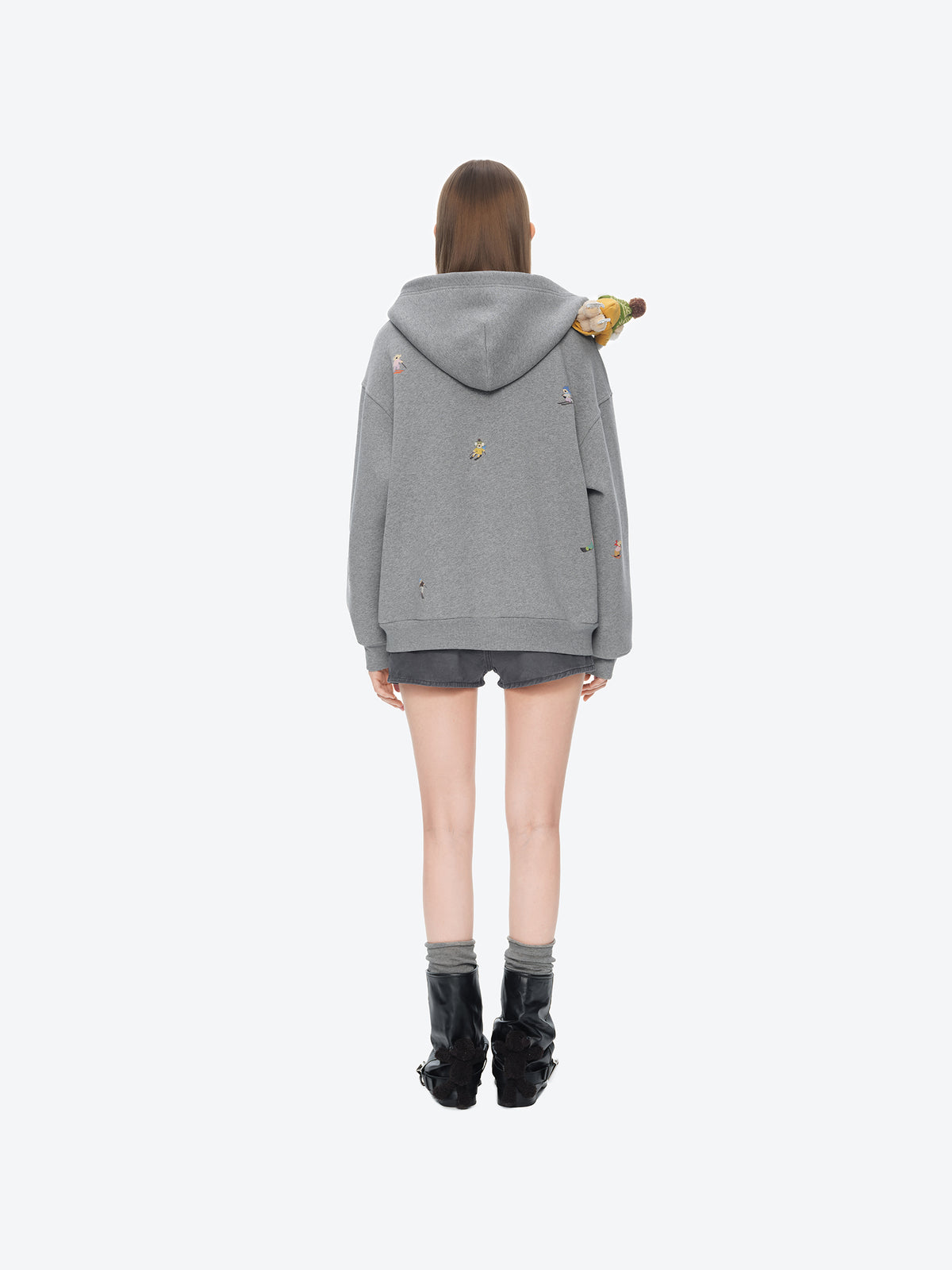 13DE MARZO Snow Bear Hoodie Grey