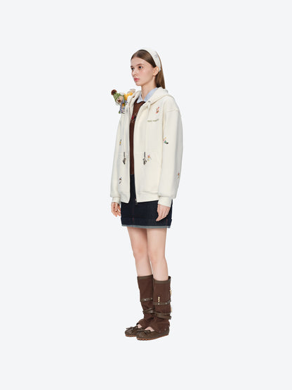 13DE MARZO Snow Bear Hoodie Beige