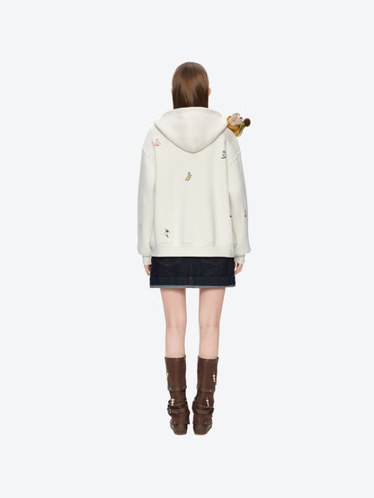 13DE MARZO Snow Bear Hoodie Beige