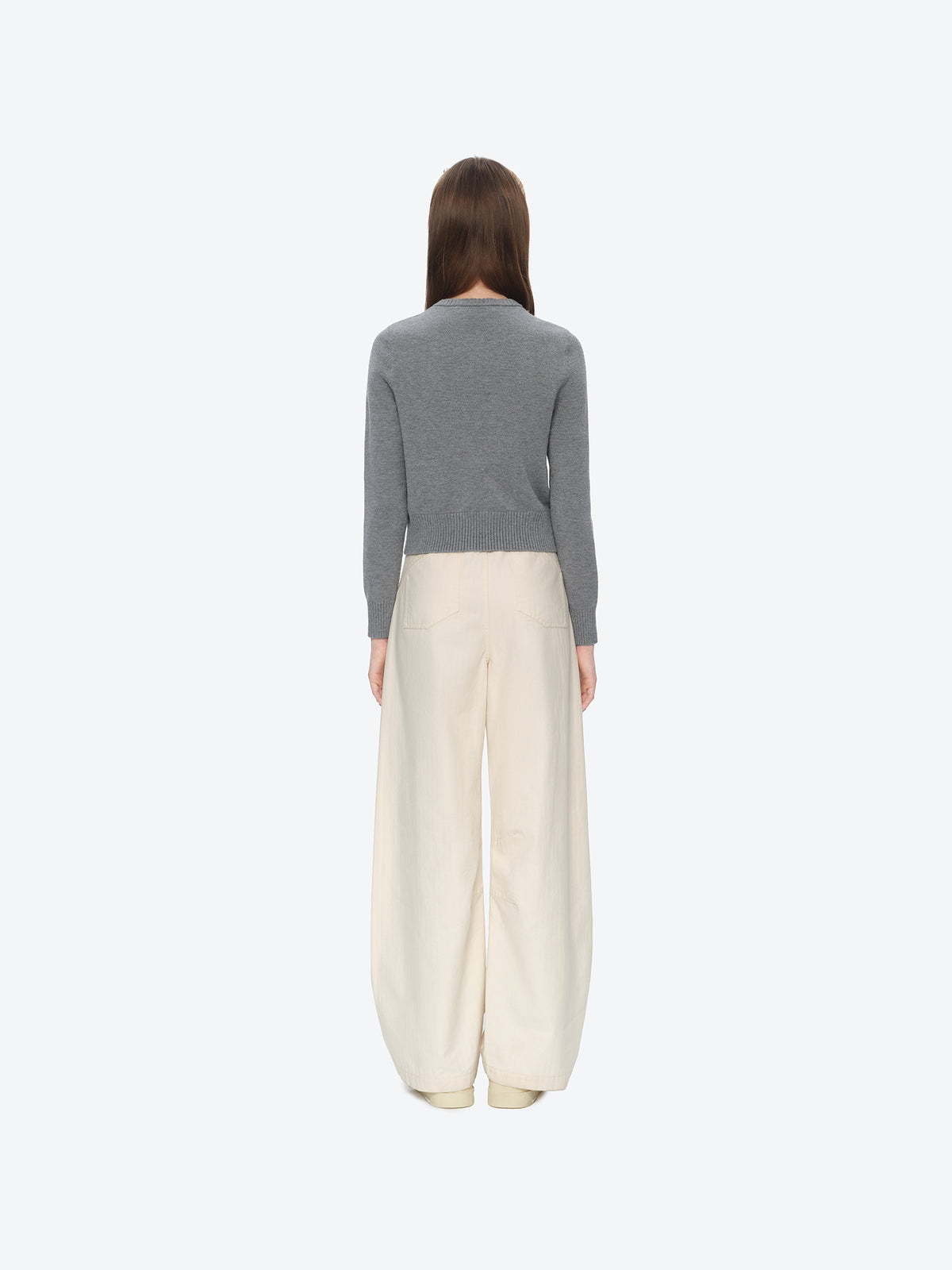 13DE MARZO Snow Bear Scarf  Knit Cardigan Grey