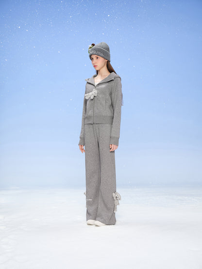 13DE MARZO Snow Bear Knit Beanie Grey - 13DE MARZO