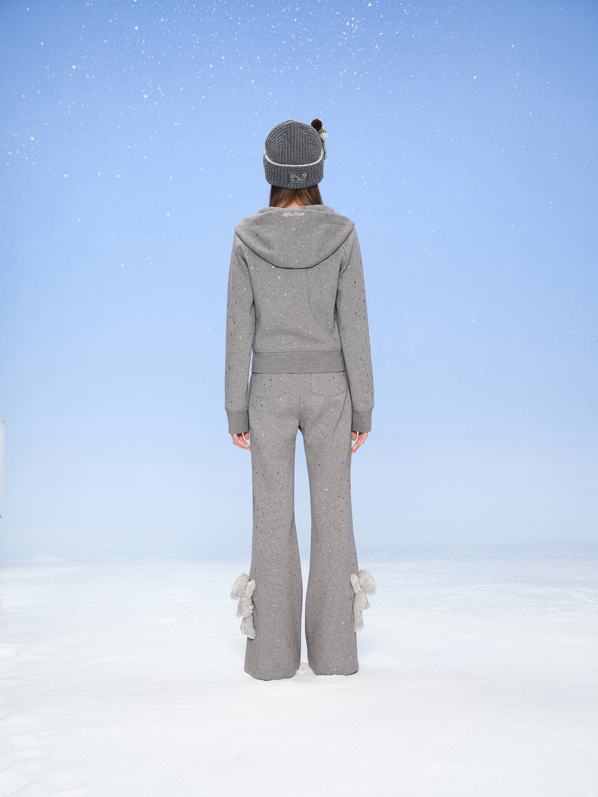 13DE MARZO Galaxy Spark Slim Fit Hoodie Grey