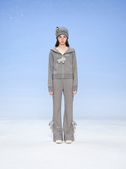 13DE MARZO Snow Bear Knit Beanie Grey - 13DE MARZO