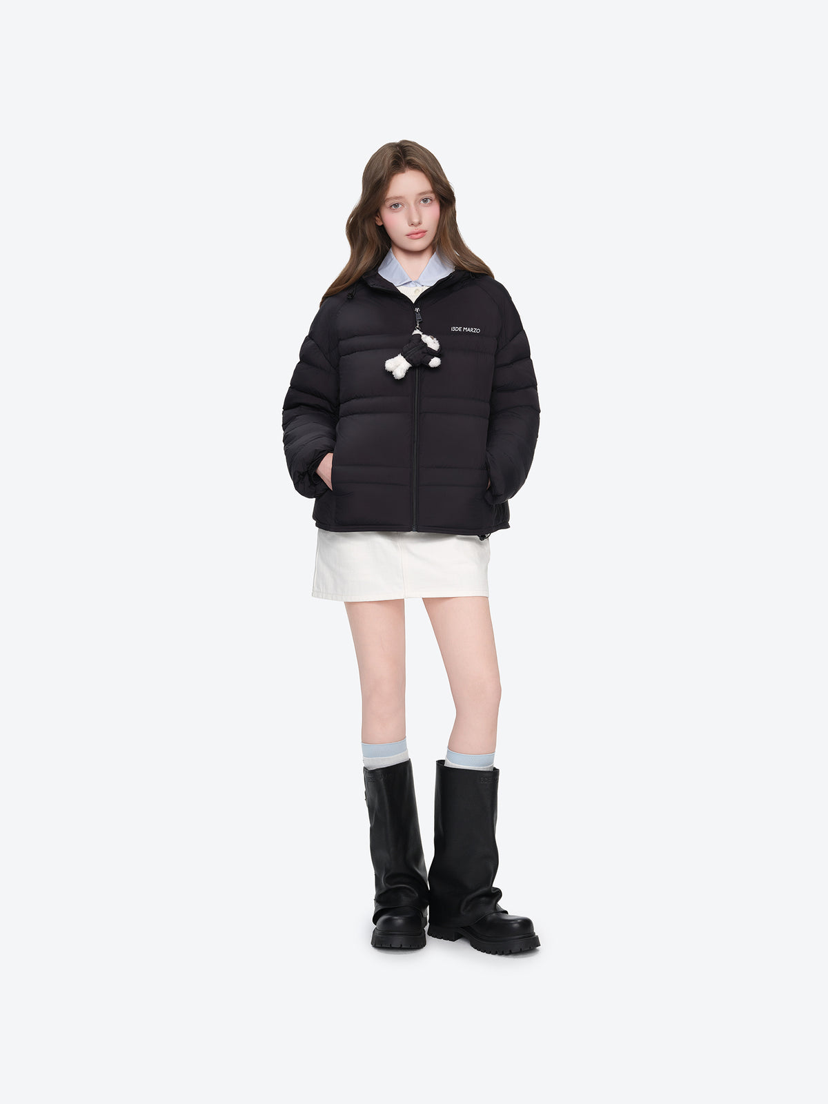 13DE MARZO Lightweight Quilted Down Jacket Black
