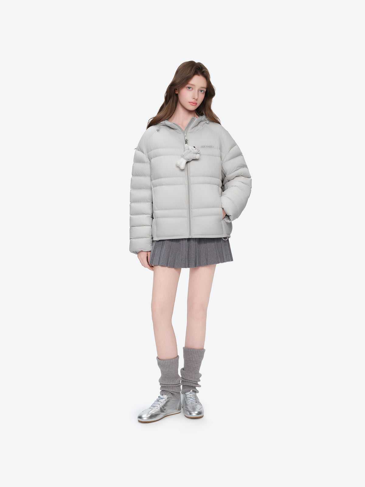 13DE MARZO Lightweight Quilted Down Jacket Grey