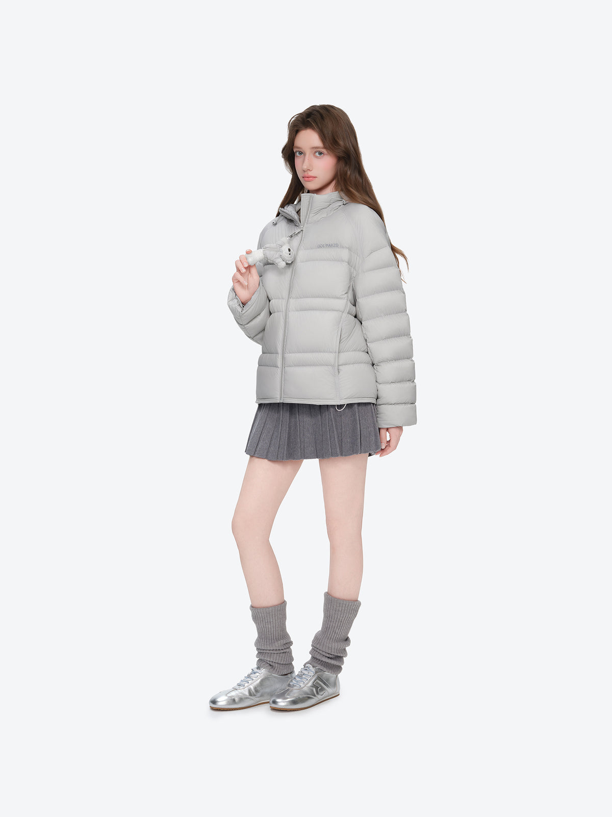 13DE MARZO Lightweight Quilted Down Jacket Grey