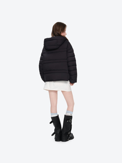 13DE MARZO Lightweight Quilted Down Jacket Black
