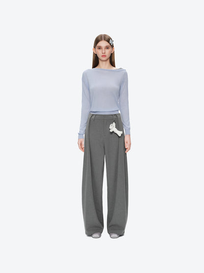 13DE MARZO Doozoo Pleated Dress Pants Grey