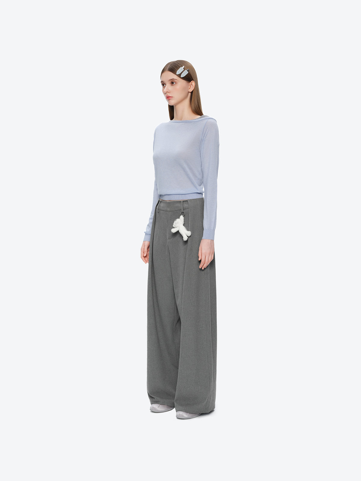 13DE MARZO Doozoo Pleated Dress Pants Grey