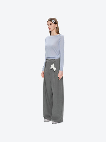 13DE MARZO Doozoo Pleated Dress Pants Grey