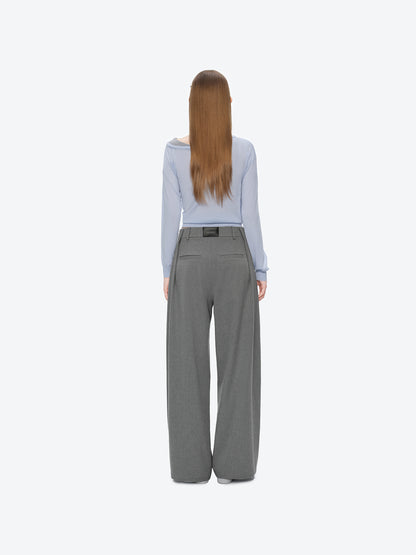 13DE MARZO Doozoo Pleated Dress Pants Grey