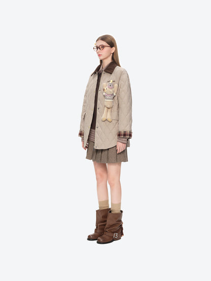 13DE MARZO Luminous Bear Down Jacket Coat Khaki - 13DE MARZO