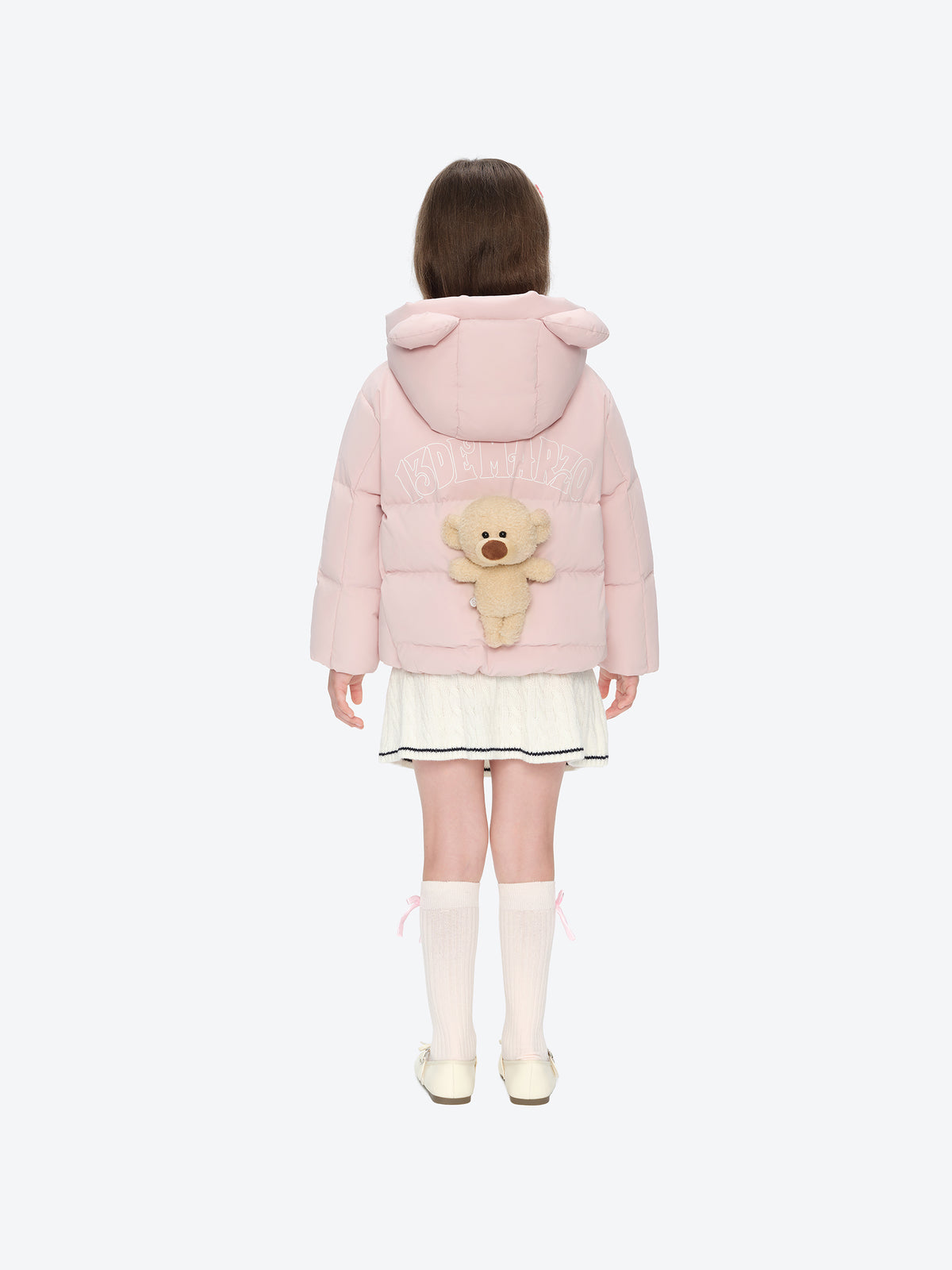 13DE MARZO BabyBear Ear Short Down Jacket Pink