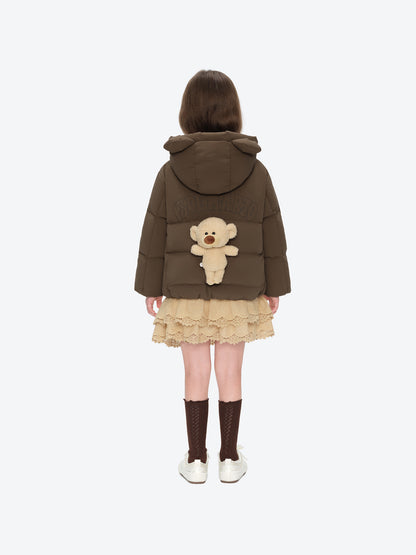 13DE MARZO BabyBear Ear Short Down Jacket Brown