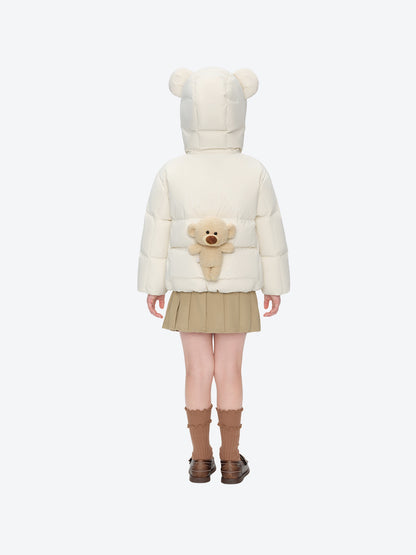 13DE MARZO BabyBear Ear Short Down Jacket Beige