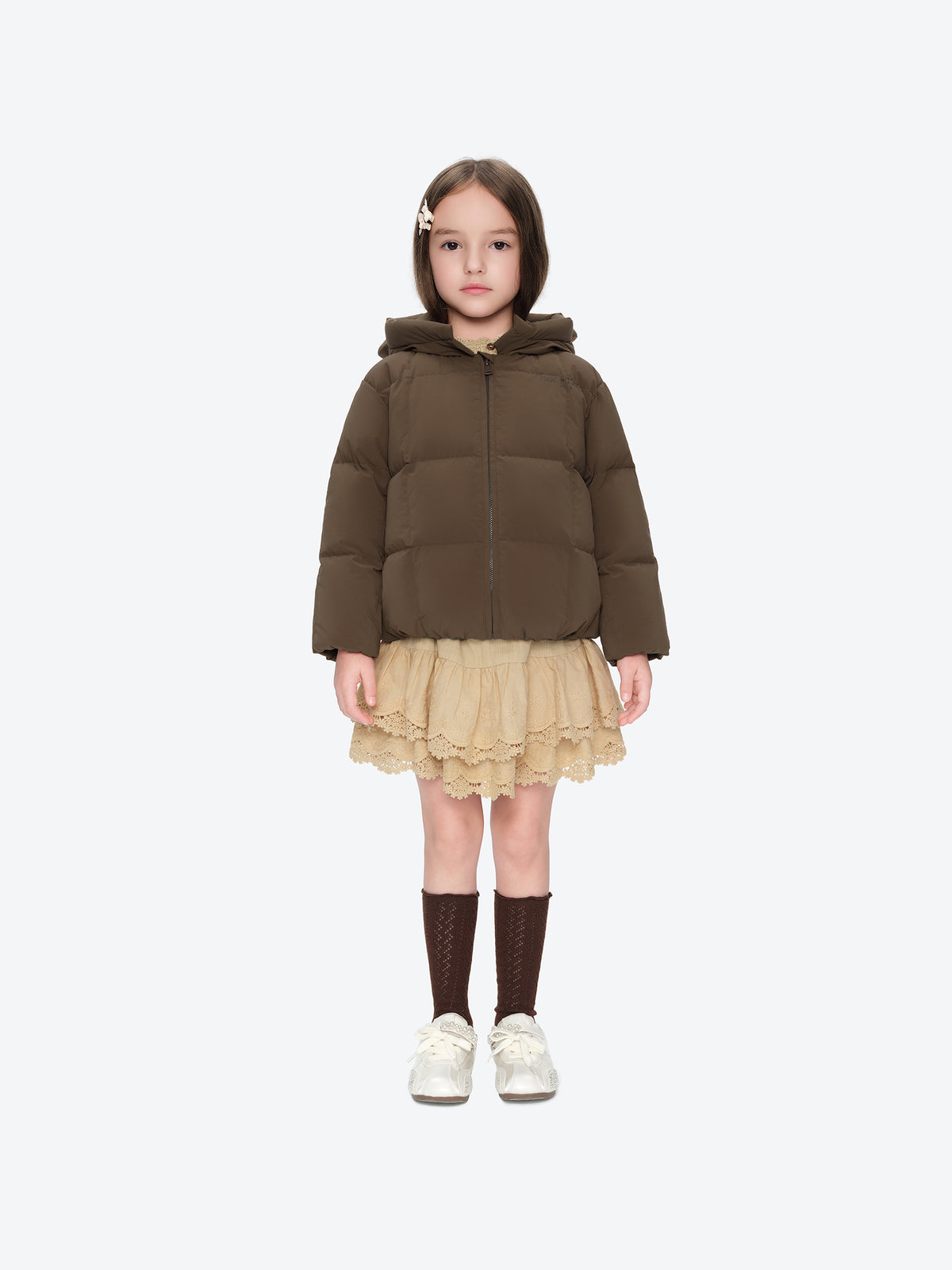 13DE MARZO BabyBear Ear Short Down Jacket Brown
