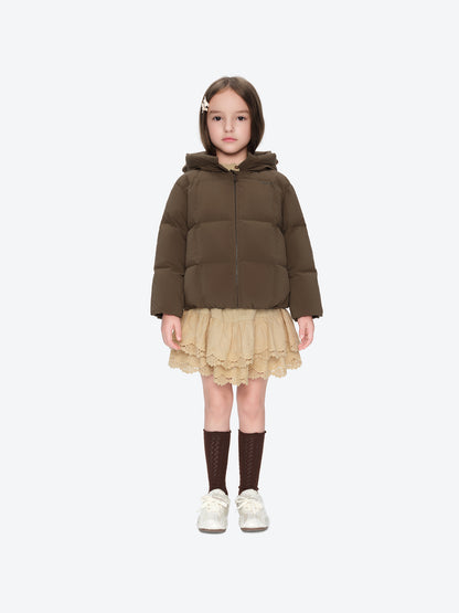 13DE MARZO BabyBear Ear Short Down Jacket Brown