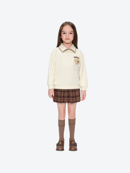 13DE MARZO BabyBear Polo Sweatshirt Beige