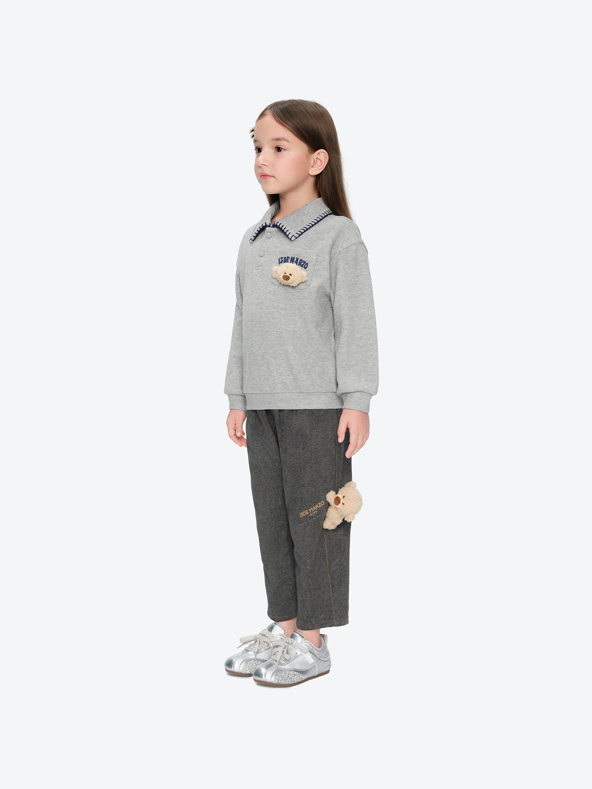 13DE MARZO BabyBear Polo Sweatshirt Grey