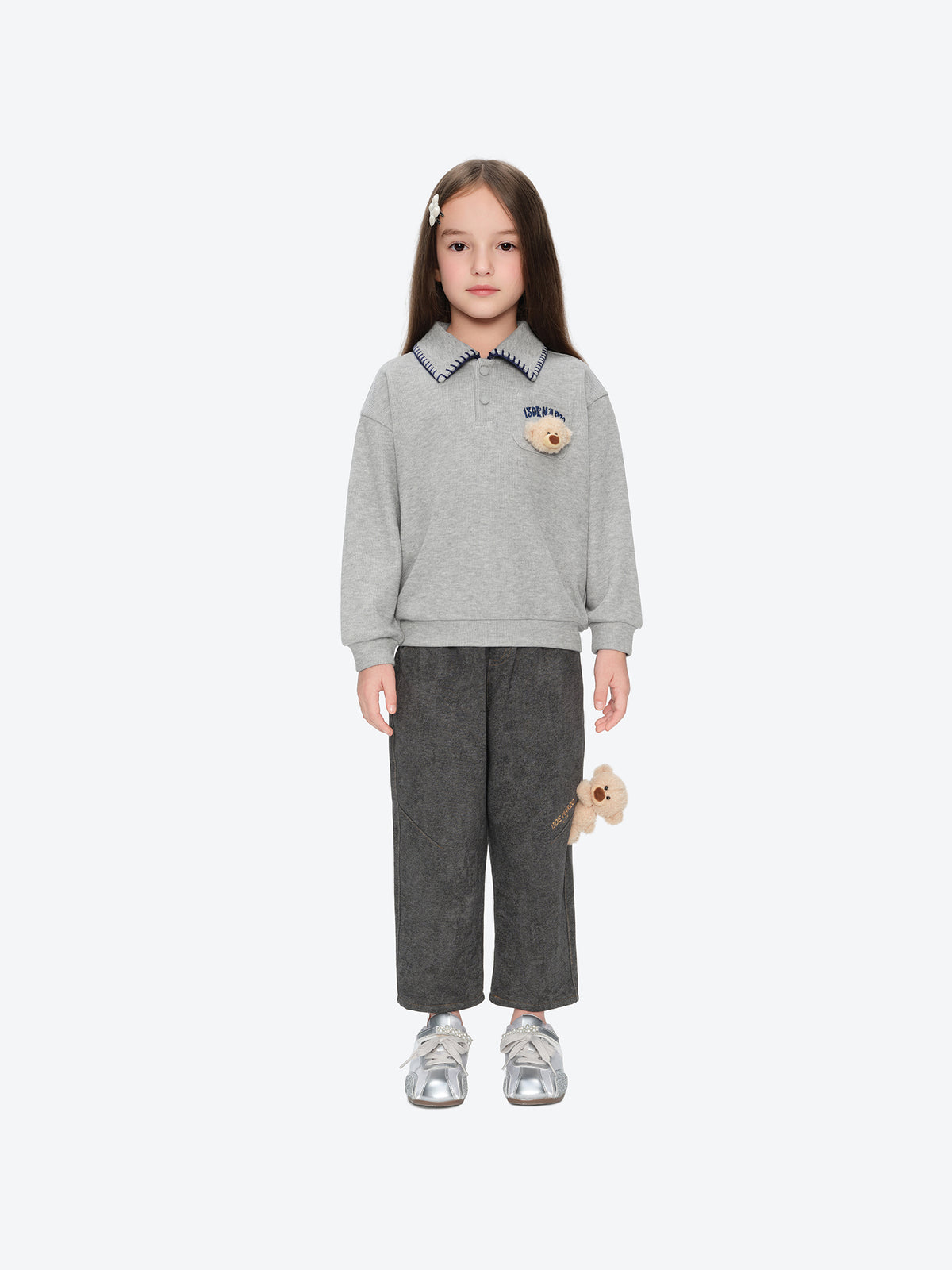 13DE MARZO BabyBear Polo Sweatshirt Grey