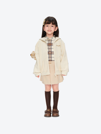 13DE MARZO BabyBear Waffle Zip Sweatshirt Jacket Beige