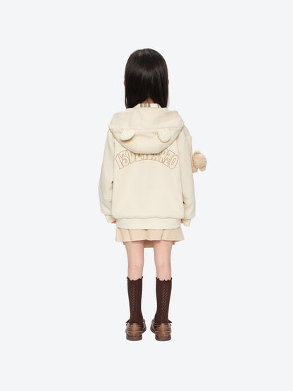 13DE MARZO BabyBear Waffle Zip Sweatshirt Jacket Beige