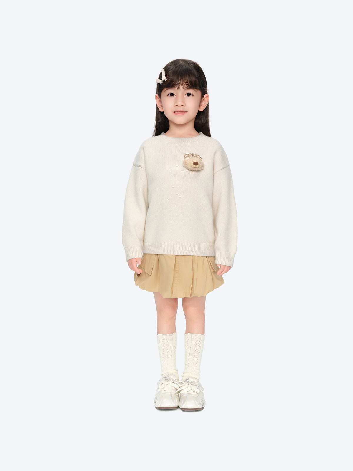 13DE MARZO BabyBear Base Crewneck Sweater Beige