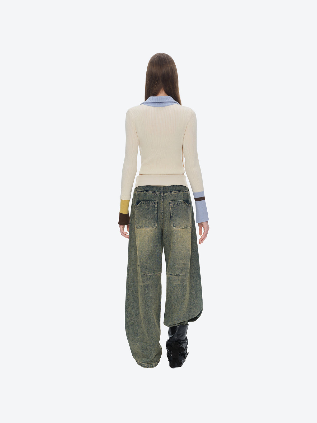 13DE MARZO Snow Bear Beaded Pants Blue