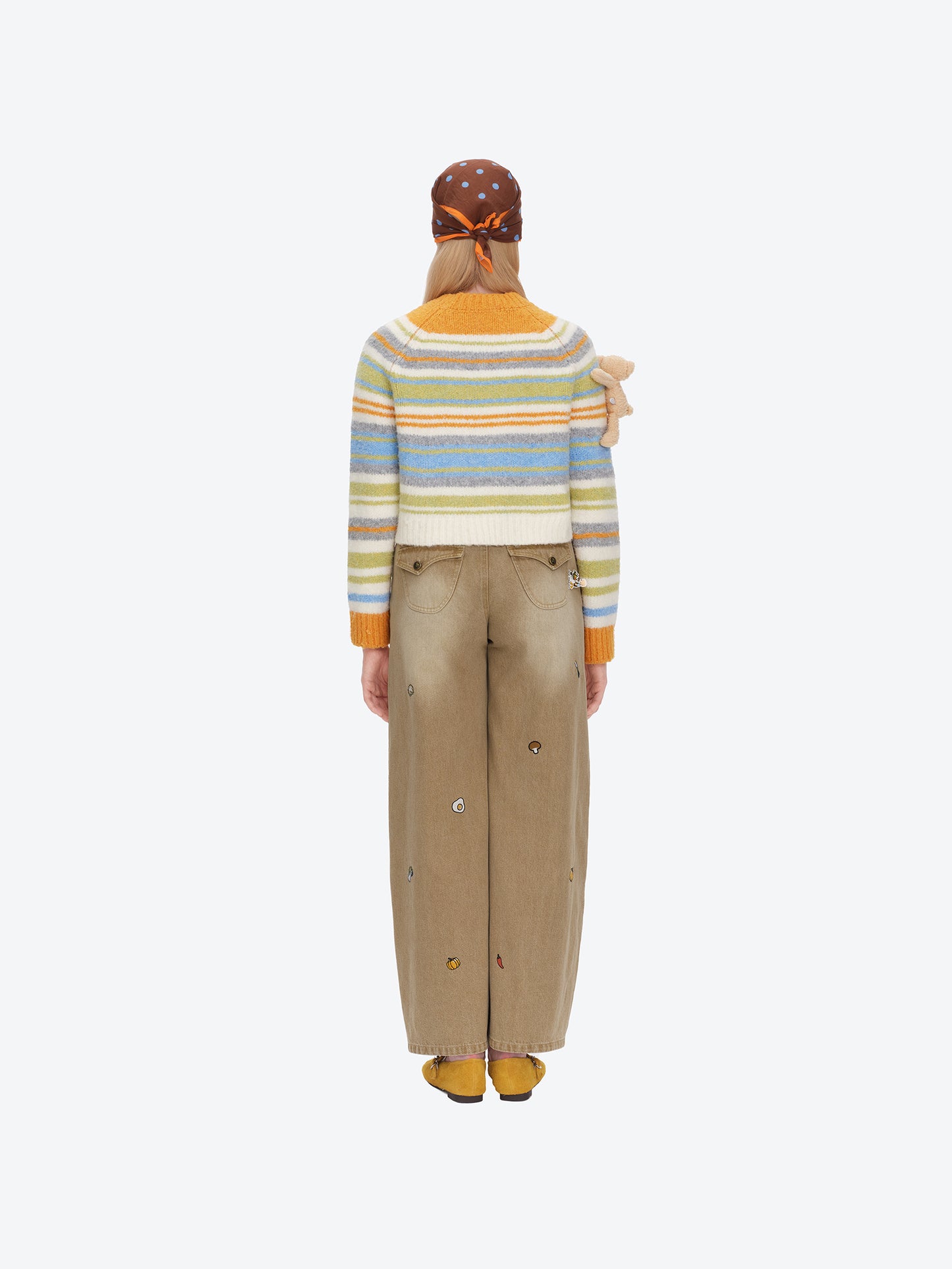 13DE MARZO Marzo Valley Colored Lines Sweater Yellow