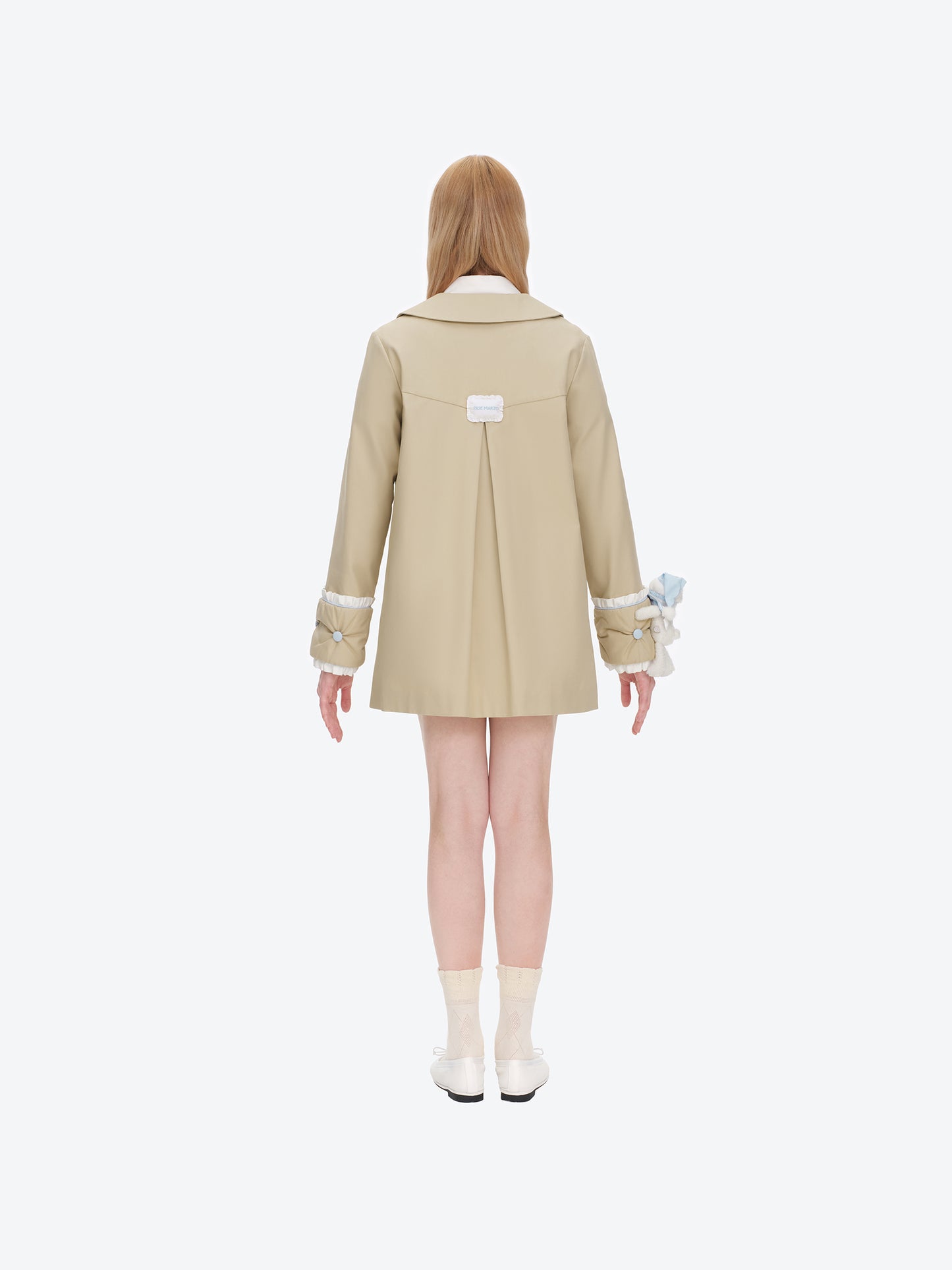 13DE MARZO Nighty Night Bear Trench Dress Khaki