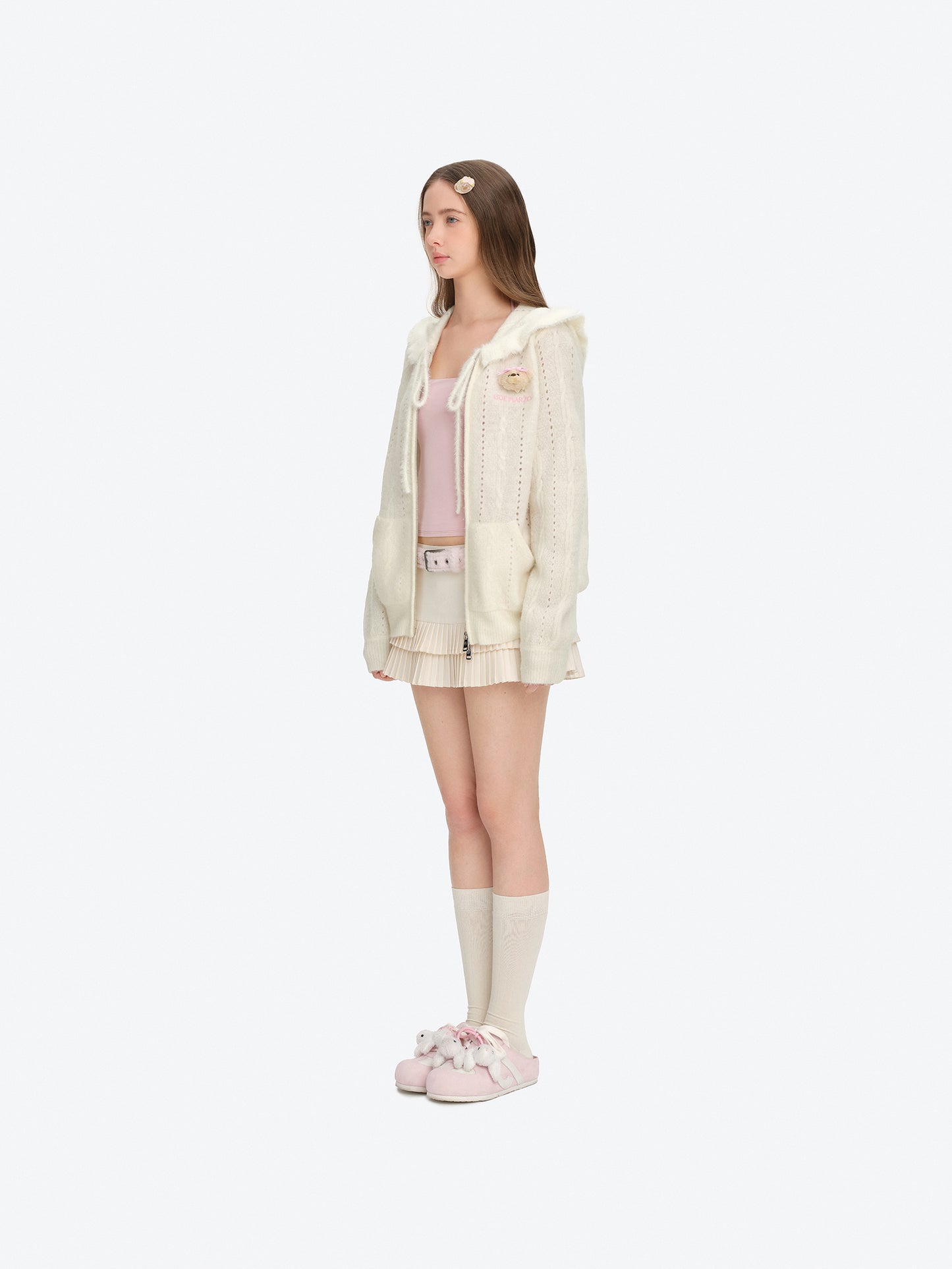 13DE MARZO Plush Bear Mules Pink - 13DE MARZO