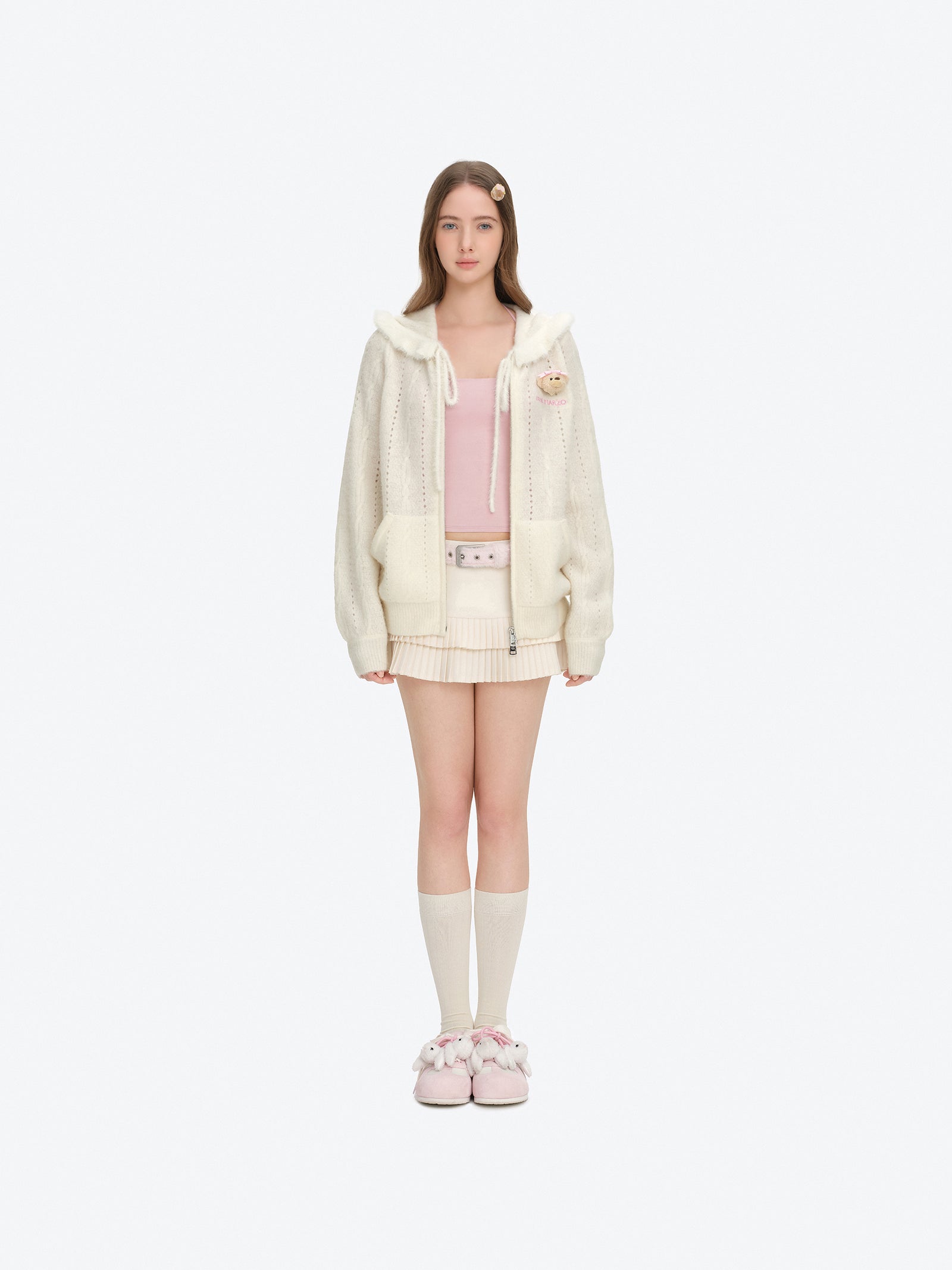 13DE MARZO Plush Bear Mules Pink - 13DE MARZO
