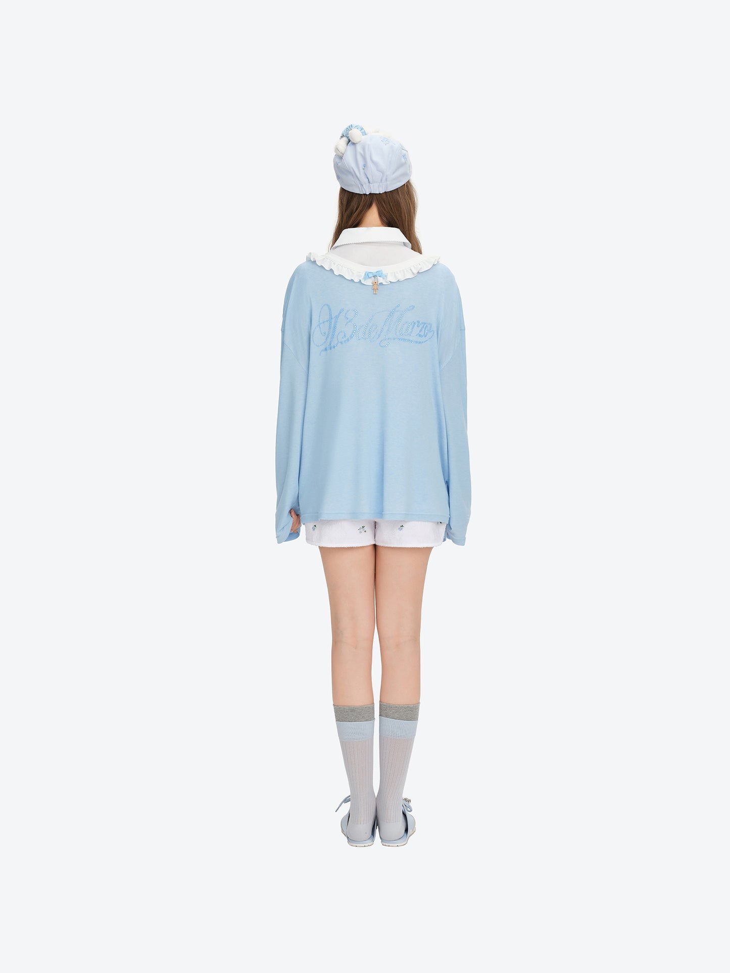 13DE MARZO Reversible Multi-Way Cover-Up Blue