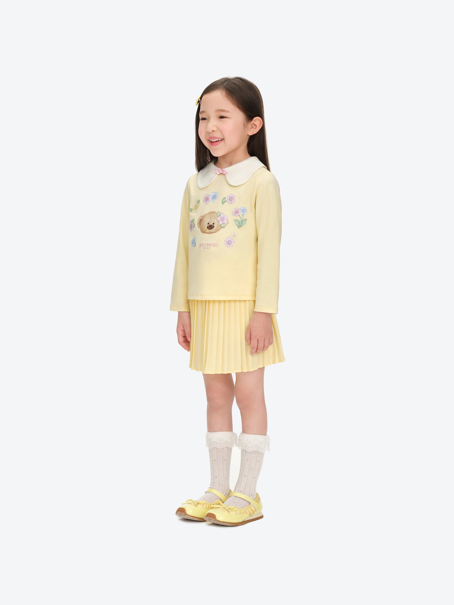 13DE MARZO BabyBear Floral Surround Long Sleeve Yellow