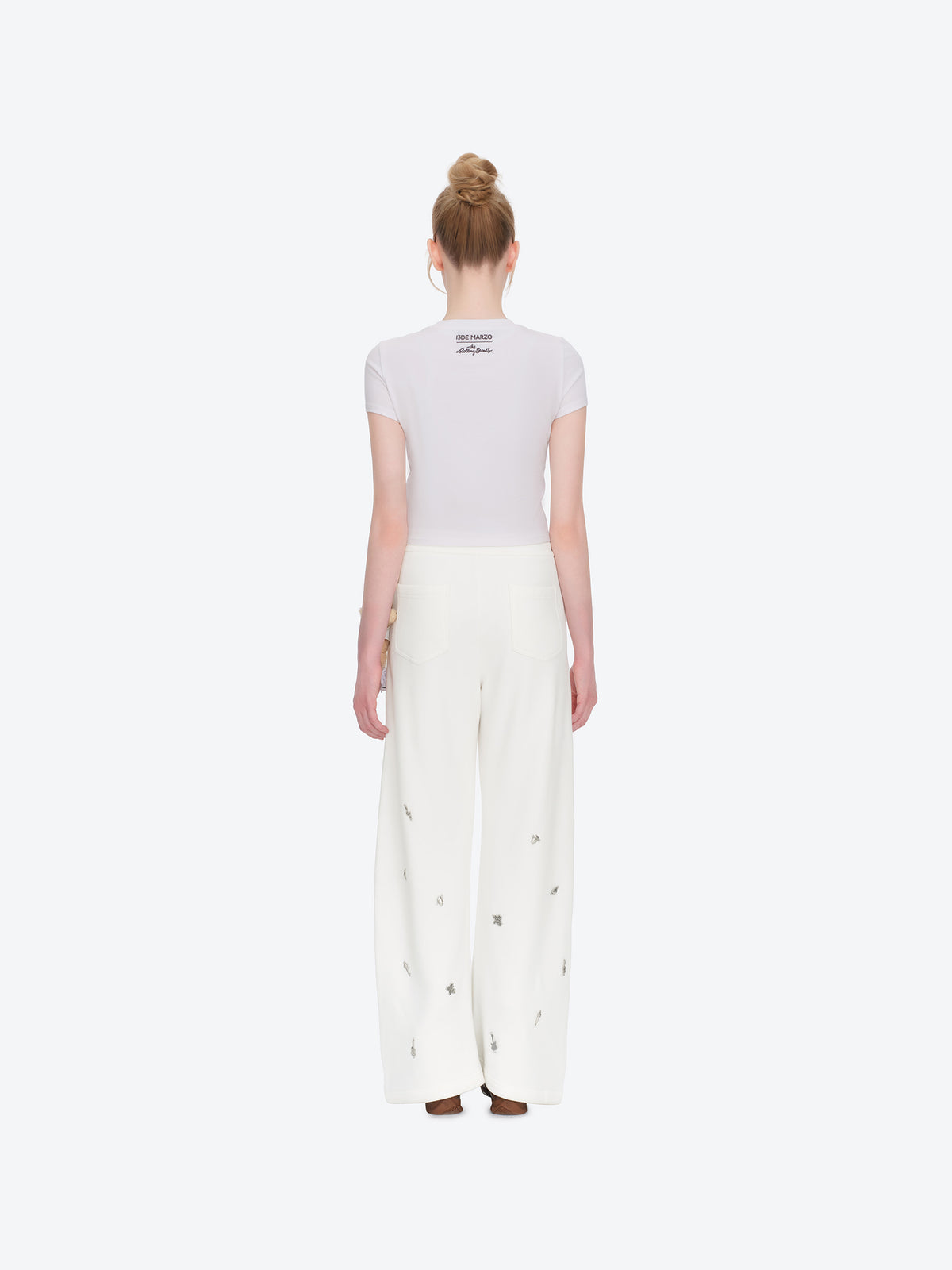 13DE MARZO Rolling Stones Bear Sweatpants Beige