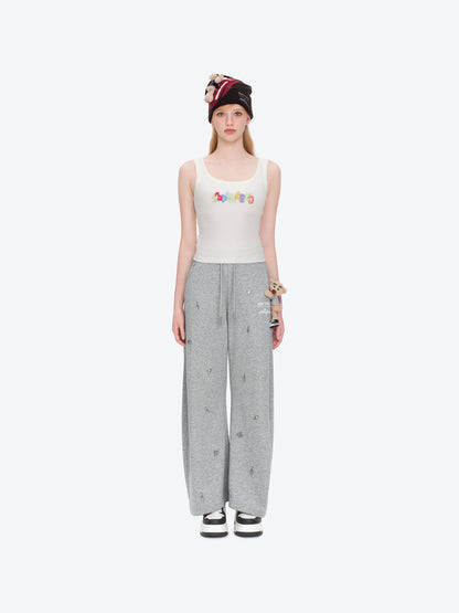 13DE MARZO Rolling Stones Bear Sweatpants Grey