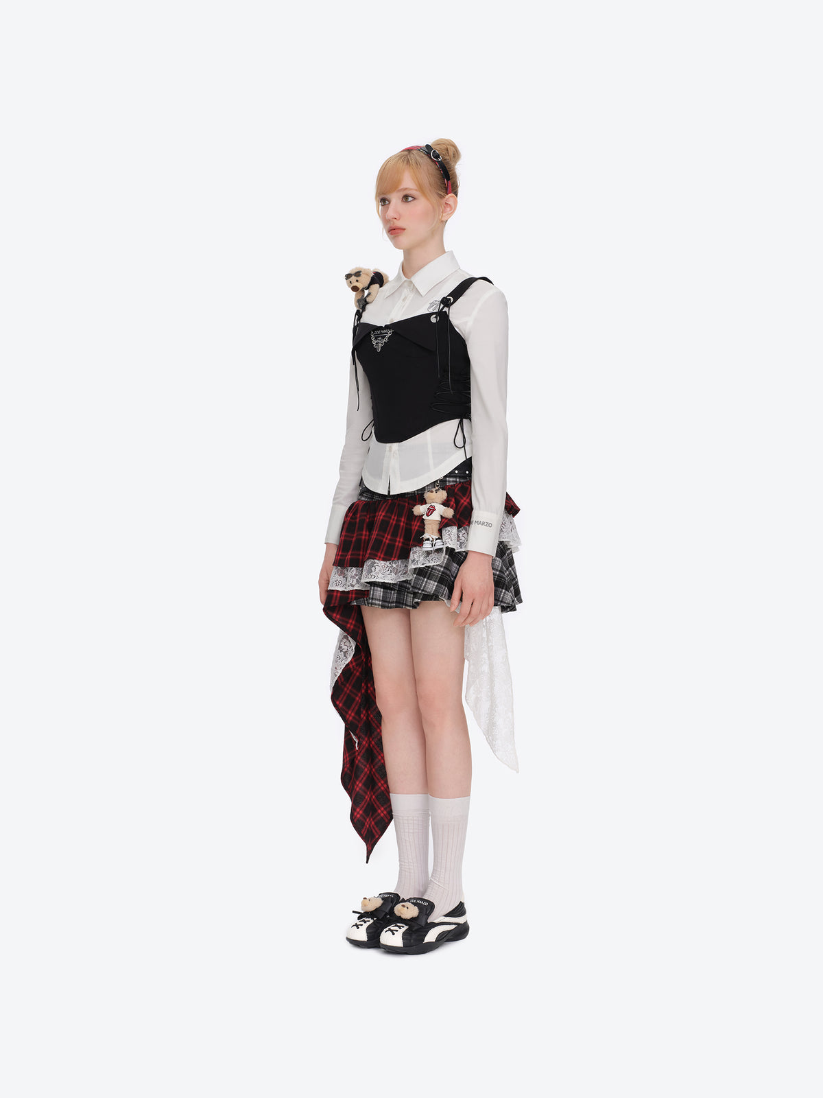 13DE MARZO Rolling Stones Boned Corset With Shirt