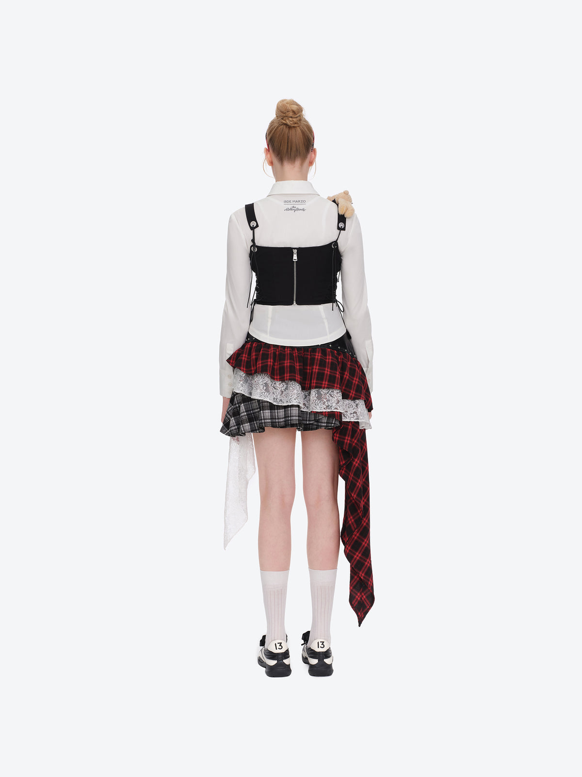 13DE MARZO Rolling Stones Boned Corset With Shirt