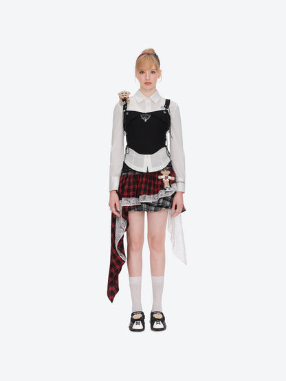 13DE MARZO Rolling Stones Boned Corset With Shirt