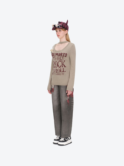 13DE MARZO Rolling Stones Devil Horn Plaid Cap Red