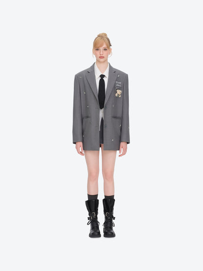 13DE MARZO Rolling Stones Bear Suit Grey