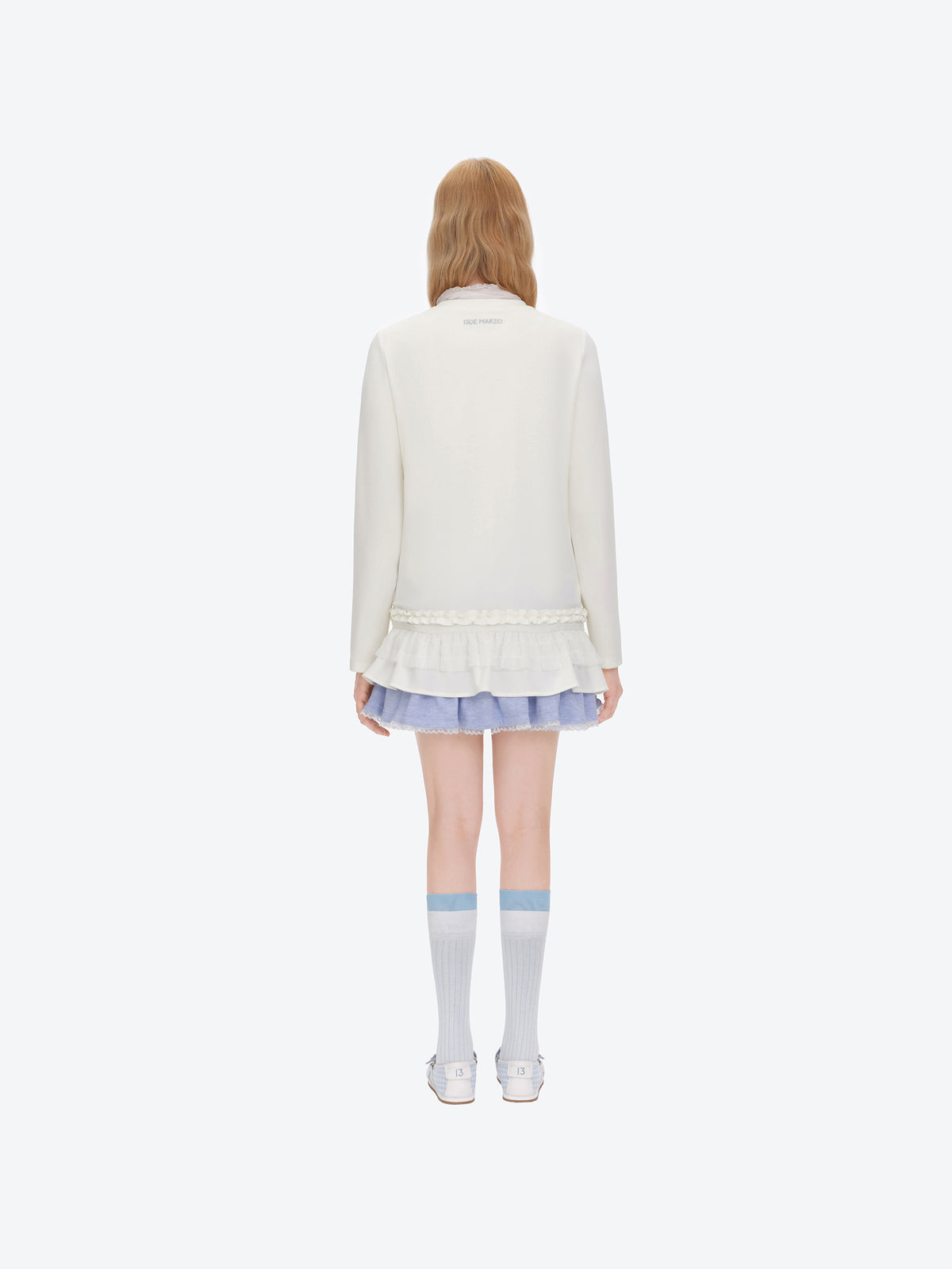 13DE MARZO Luminous Bear Star Lace T-shirt White