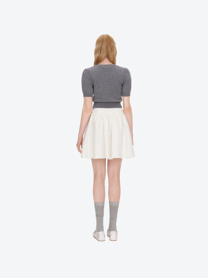 13DE MARZO Mini Bear Bow Blazer Skirt Beige