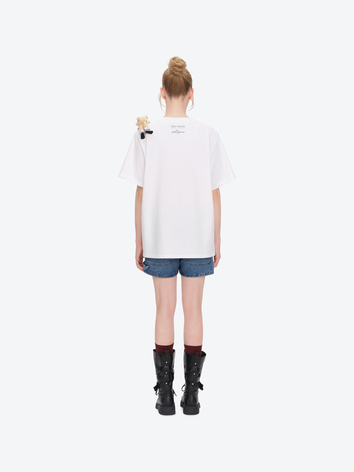 13DE MARZO Rolling Stones Tongue Bear T-shirt White