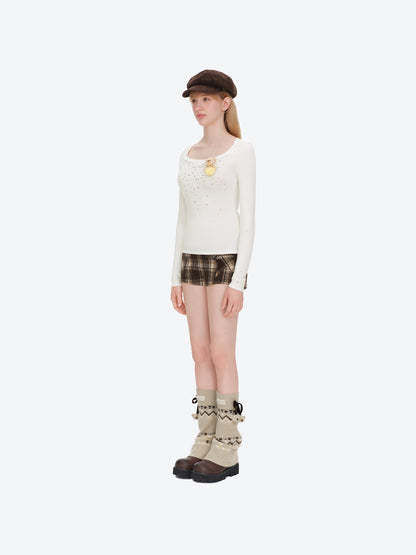 13DE MARZO Luminous Bear Star Under Shirt White